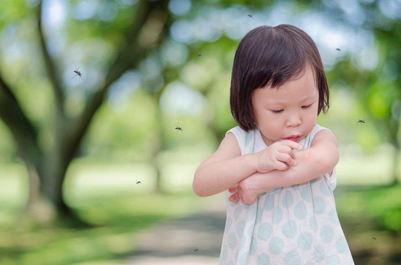 蚊に刺される子供